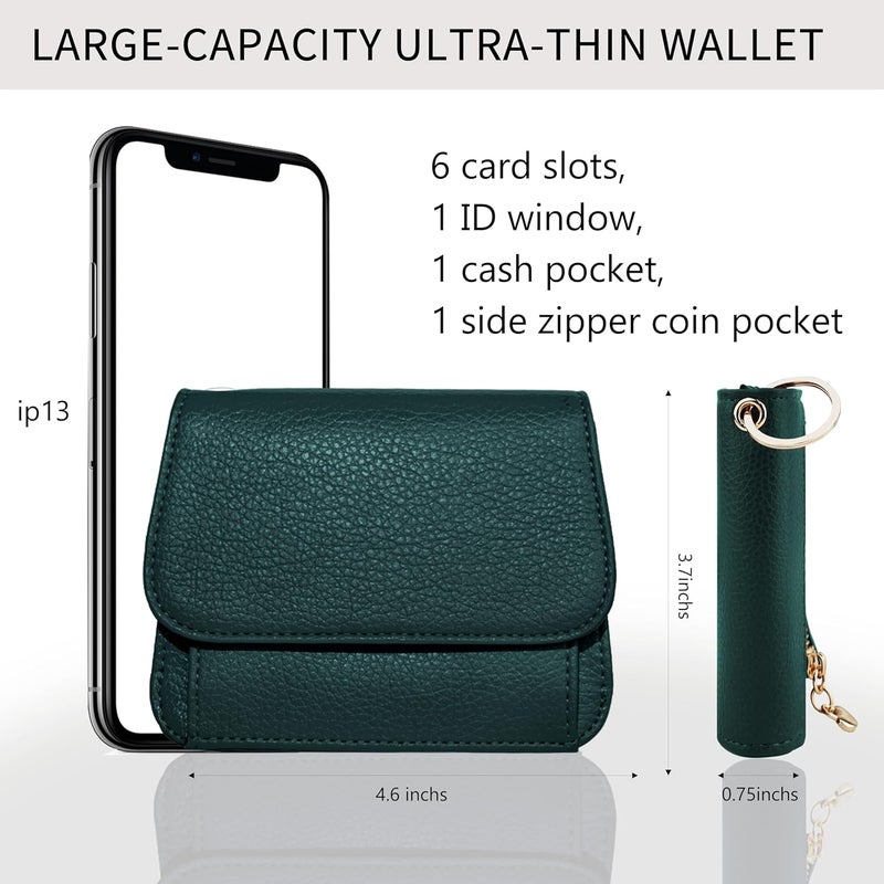 Sunpour Store Keychain Wallet RFID Wristlet Wallets for Women,Small Wallets Woman Key Chain Wallet with Coin Pocket and Id Window - Image 2
